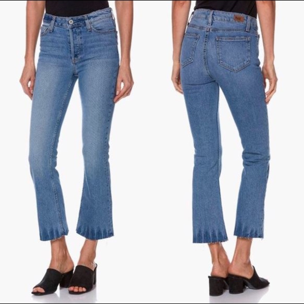 Paige Collette High-Rise Cropped Flare Jean | Size 25